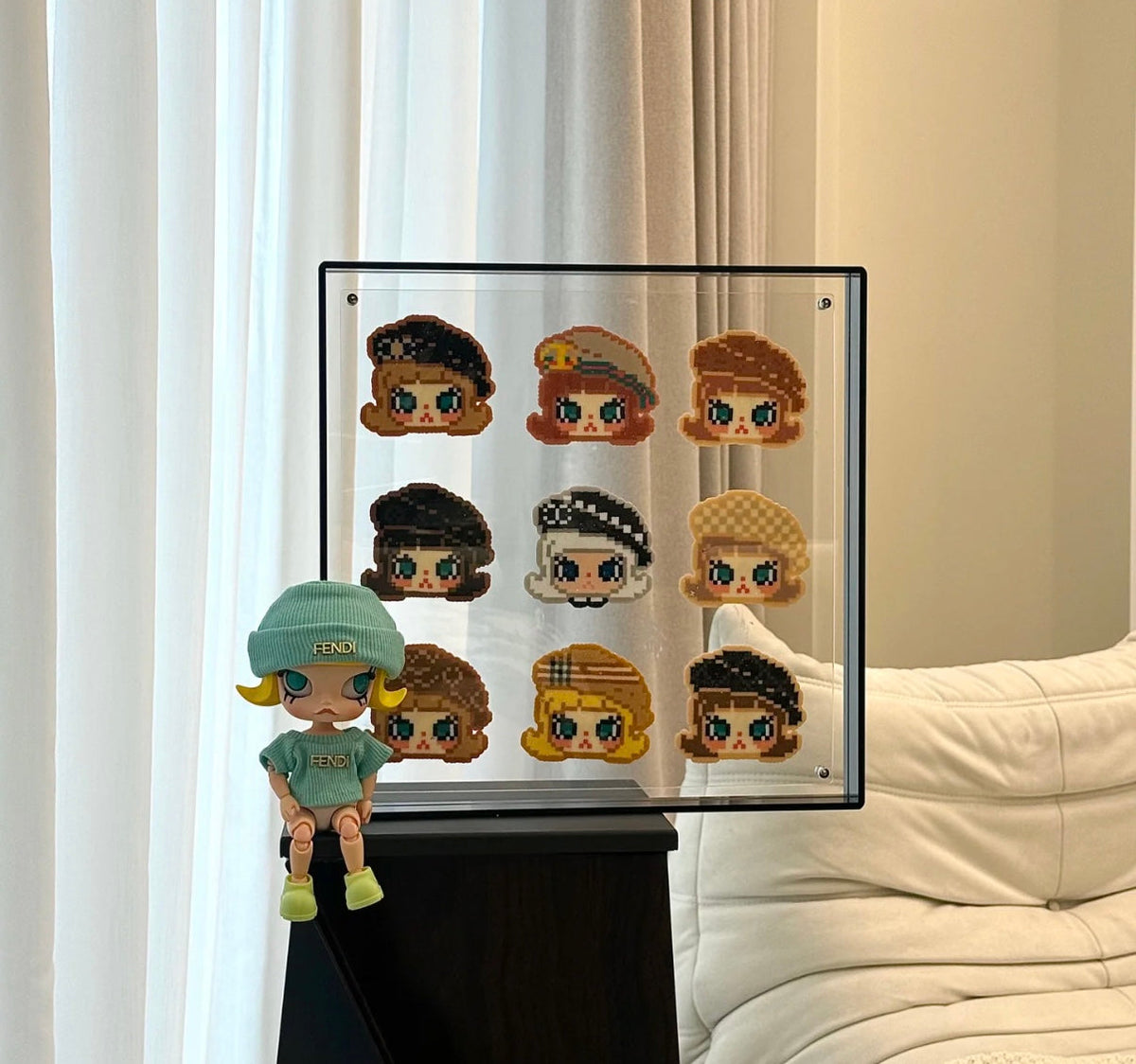 Madelumi Ready-Made handmade pixel bead art collection display