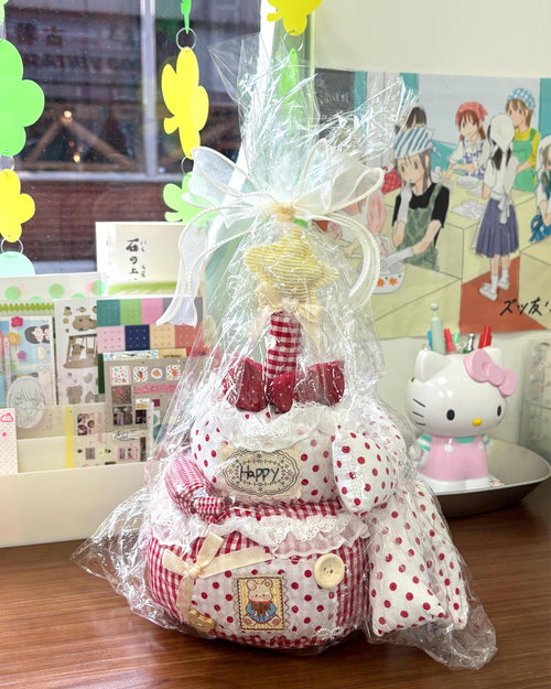 Handmade Pink Strawberry Fabric Cake 🍓💕