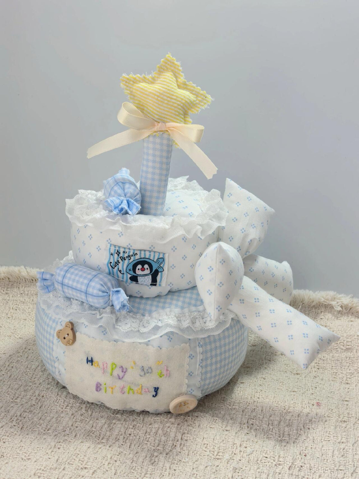 Handmade Sky Blue Fabric Cake