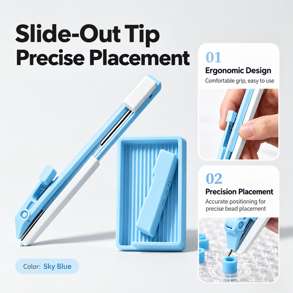 Sky blue precision fuse bead placement pen